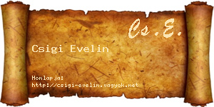 Csigi Evelin névjegykártya